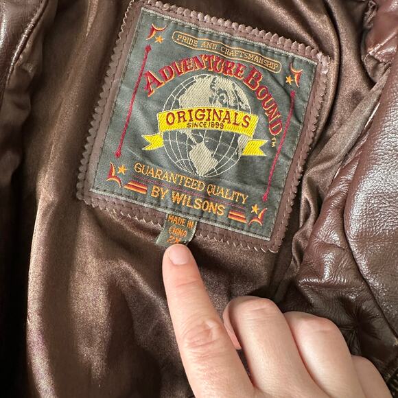 Vintage Wilsons Aviator adventure bound leather jacket motorcycle 2XL mens - Picture 9 of 10